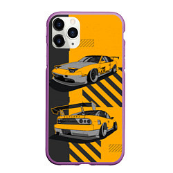 Чехол iPhone 11 Pro матовый Nissan 180sx art, цвет: 3D-фиолетовый