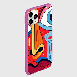 Чехол iPhone 11 Pro матовый Пристальный взгляд, цвет: 3D-фиолетовый — фото 2