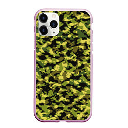 Чехол iPhone 11 Pro матовый Камуфляжный стиль, цвет: 3D-розовый