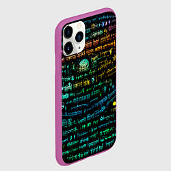 Чехол iPhone 11 Pro матовый Символы психоделика - нейронная сеть, цвет: 3D-фиолетовый — фото 2
