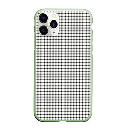 Чехол iPhone 11 Pro матовый Мелкая серая клетка, цвет: 3D-салатовый