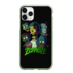 Чехол iPhone 11 Pro матовый Zombie Simpsons, цвет: 3D-салатовый