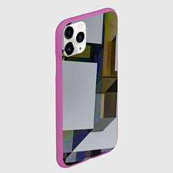 Чехол iPhone 11 Pro матовый Геометрический коллапс, цвет: 3D-фиолетовый — фото 2