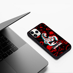 Чехол iPhone 11 Pro матовый Scorpions rock glitch, цвет: 3D-черный — фото 2