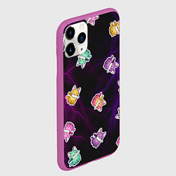 Чехол iPhone 11 Pro матовый Котики и молнии, цвет: 3D-фиолетовый — фото 2