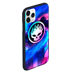 Чехол iPhone 11 Pro матовый The Offspring неоновый космос, цвет: 3D-черный — фото 2