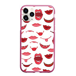 Чехол iPhone 11 Pro матовый Сладкие губы, цвет: 3D-малиновый