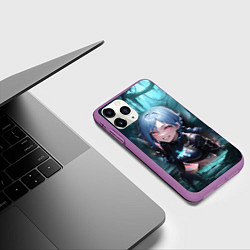 Чехол iPhone 11 Pro матовый Arcane league of legends милая jinx, цвет: 3D-фиолетовый — фото 2