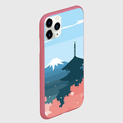 Чехол iPhone 11 Pro матовый Вид на Фудзияму - Япония, цвет: 3D-малиновый — фото 2