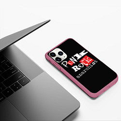 Чехол iPhone 11 Pro матовый Панк-рок анархист, цвет: 3D-малиновый — фото 2
