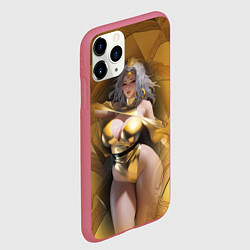 Чехол iPhone 11 Pro матовый Fantasy gold girl, цвет: 3D-малиновый — фото 2