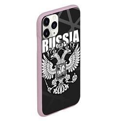 Чехол iPhone 11 Pro матовый Russia - герб РФ, цвет: 3D-розовый — фото 2