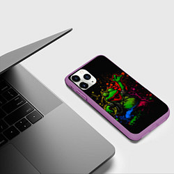 Чехол iPhone 11 Pro матовый Лягушонок Пепе веселится с граффити, цвет: 3D-фиолетовый — фото 2