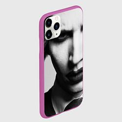 Чехол iPhone 11 Pro матовый Marilyn Manson looks at you, цвет: 3D-фиолетовый — фото 2