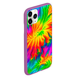 Чехол iPhone 11 Pro матовый Тай-дай кислотные краски, цвет: 3D-фиолетовый — фото 2