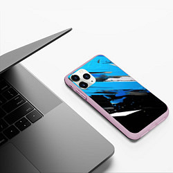 Чехол iPhone 11 Pro матовый Black blue white, цвет: 3D-розовый — фото 2