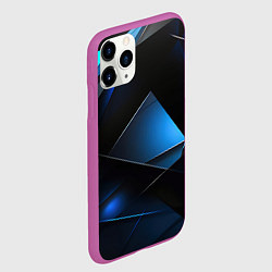 Чехол iPhone 11 Pro матовый Blue black texture, цвет: 3D-фиолетовый — фото 2