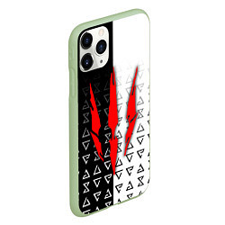 Чехол iPhone 11 Pro матовый Знак ведьмака - the witcher, цвет: 3D-салатовый — фото 2
