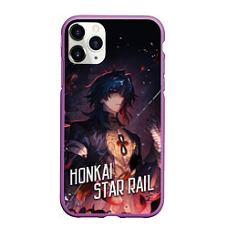 Чехол iPhone 11 Pro матовый Honkai Blade, цвет: 3D-фиолетовый