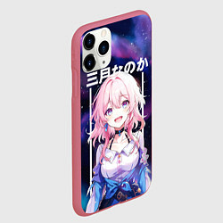 Чехол iPhone 11 Pro матовый March 7th Honkai, цвет: 3D-малиновый — фото 2