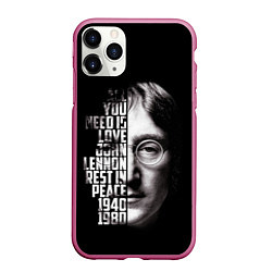 Чехол iPhone 11 Pro матовый Джон Леннон легенда, цвет: 3D-малиновый
