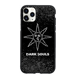 Чехол iPhone 11 Pro матовый Dark Souls с потертостями на темном фоне, цвет: 3D-черный