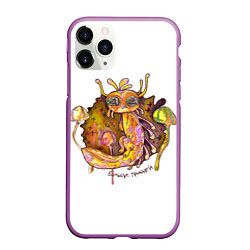 Чехол iPhone 11 Pro матовый Бульбус грибной, цвет: 3D-фиолетовый