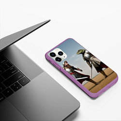 Чехол iPhone 11 Pro матовый Древний Рус против Ящера, цвет: 3D-фиолетовый — фото 2
