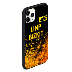 Чехол iPhone 11 Pro матовый Limp Bizkit - gold gradient: символ сверху, цвет: 3D-черный — фото 2