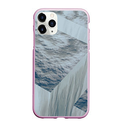 Чехол iPhone 11 Pro матовый Серая стена и блоки, цвет: 3D-розовый