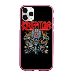 Чехол iPhone 11 Pro матовый Kreator - трэш-метал, цвет: 3D-малиновый