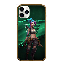 Чехол iPhone 11 Pro матовый Нарисованная Джинкс, цвет: 3D-коричневый