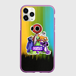 Чехол iPhone 11 Pro матовый Компания радужных друзей, цвет: 3D-фиолетовый