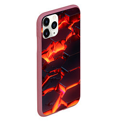 Чехол iPhone 11 Pro матовый Огненные наносоты, цвет: 3D-малиновый — фото 2