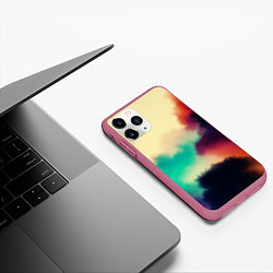 Чехол iPhone 11 Pro матовый Пелена облаков, цвет: 3D-малиновый — фото 2