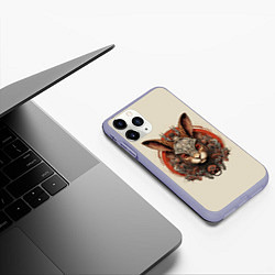 Чехол iPhone 11 Pro матовый Механический заяц, цвет: 3D-светло-сиреневый — фото 2