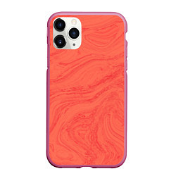 Чехол iPhone 11 Pro матовый Абстракция коралловый, цвет: 3D-малиновый