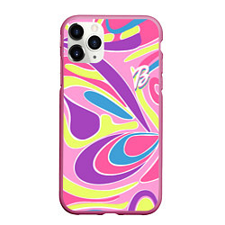 Чехол iPhone 11 Pro матовый Barbie Totally Hair - ретро костюм, цвет: 3D-малиновый