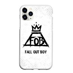 Чехол iPhone 11 Pro матовый Fall Out Boy glitch на светлом фоне, цвет: 3D-белый