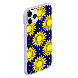 Чехол iPhone 11 Pro матовый Солнечный паттерн, цвет: 3D-светло-сиреневый — фото 2