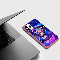 Чехол iPhone 11 Pro матовый Серебряный Волк стар рейл, цвет: 3D-малиновый — фото 2