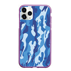 Чехол iPhone 11 Pro матовый Blue military, цвет: 3D-фиолетовый