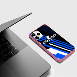 Чехол iPhone 11 Pro матовый Кс го - синий вулкан, цвет: 3D-малиновый — фото 2