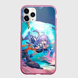 Чехол iPhone 11 Pro матовый Байлу электрический тип, цвет: 3D-малиновый