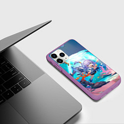 Чехол iPhone 11 Pro матовый Байлу электрический тип, цвет: 3D-фиолетовый — фото 2