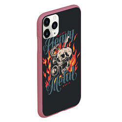 Чехол iPhone 11 Pro матовый Heavy metal music, цвет: 3D-малиновый — фото 2