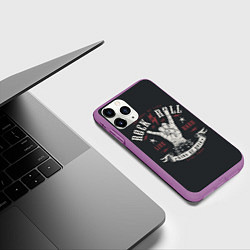 Чехол iPhone 11 Pro матовый Rock and roll - жест козы, цвет: 3D-фиолетовый — фото 2