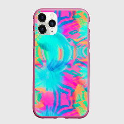 Чехол iPhone 11 Pro матовый Кислотный тай-дай: паттерн, цвет: 3D-малиновый