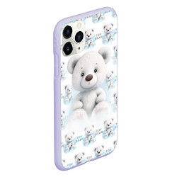 Чехол iPhone 11 Pro матовый Плюшевый белый медведь, цвет: 3D-светло-сиреневый — фото 2