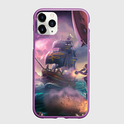 Чехол iPhone 11 Pro матовый Магия Sea of Thieves, цвет: 3D-фиолетовый